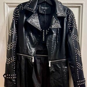COALITION LA 2 in 1 STUDDED MOTO JACKET